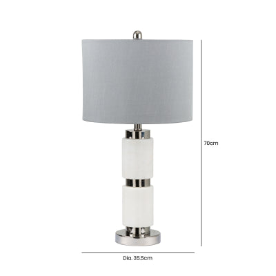 White & Grey Marble Table Lamp